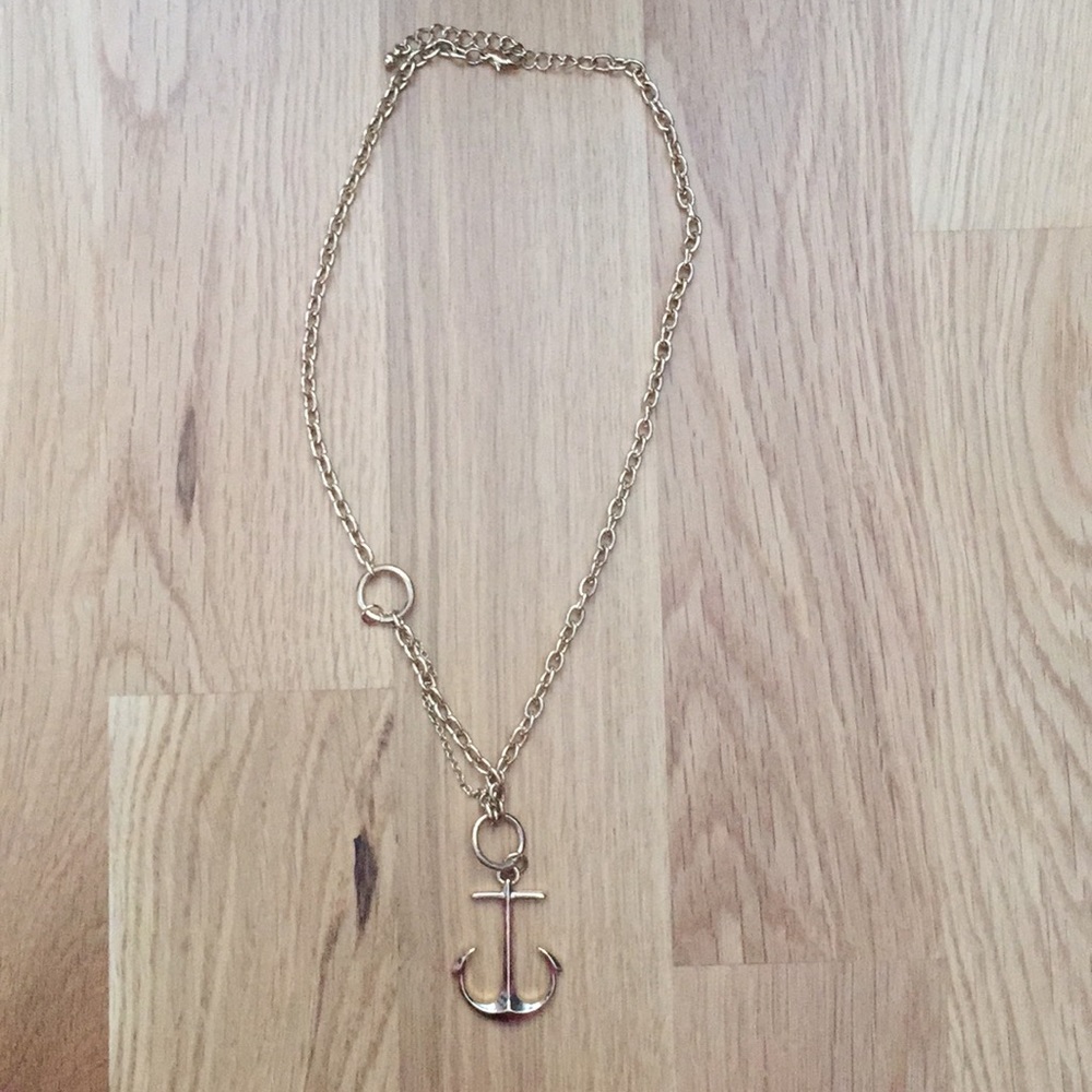 Gold Anchor Statement Necklace